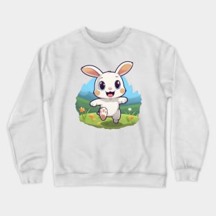 Cartoon Cute Kawaii Adorable Bunny Rabbit Crewneck Sweatshirt